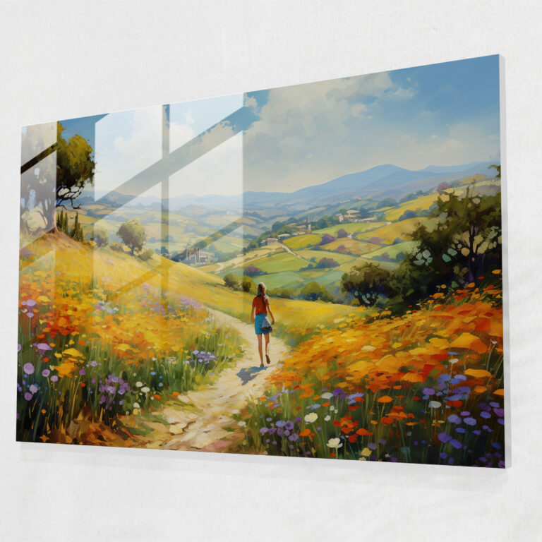 Serene Earthscape Glass Print - Earth, Modern Art, Wall Decoration, Home Decoration
