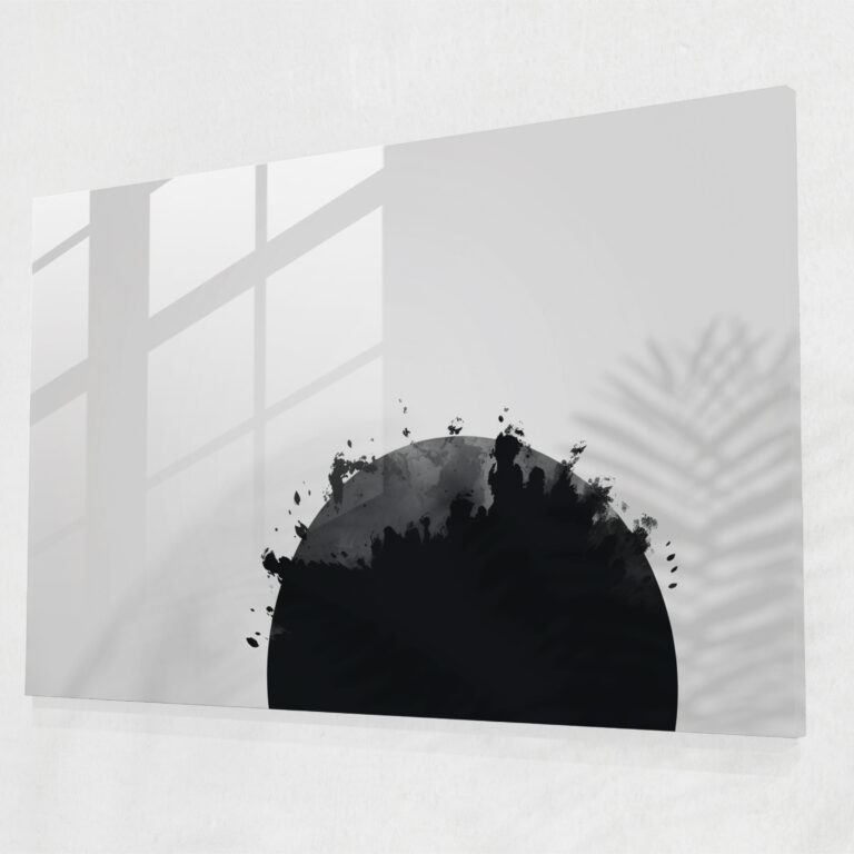 Minimal Earth Silhouette Glass Print - Earth, Glass Art, Minimalist Design, Modern Art