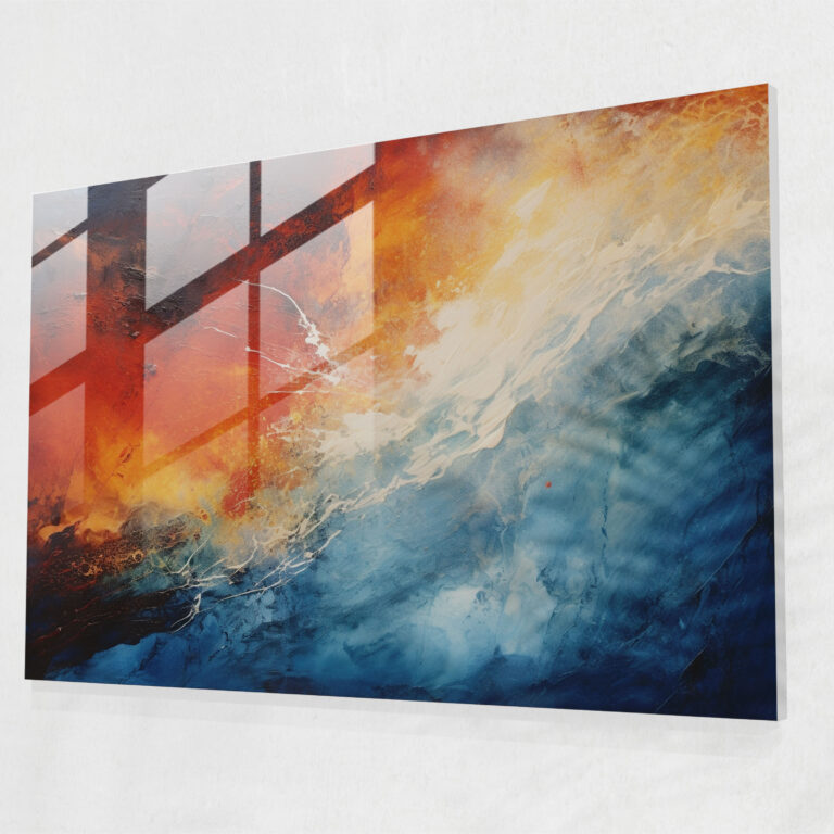 Earth Glass Print - Earth, Glass Print, Home Decoration, Abstract Acrylic Painting