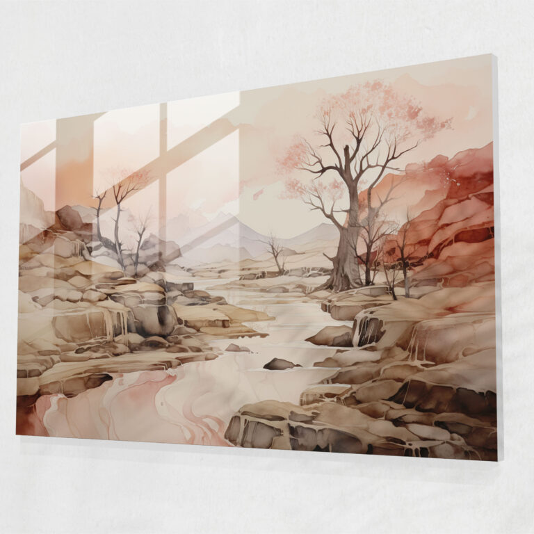 Earth Glass Print - Serene Scenery - Earth, Modern Art, Glass Print, Soft Pastel Tones