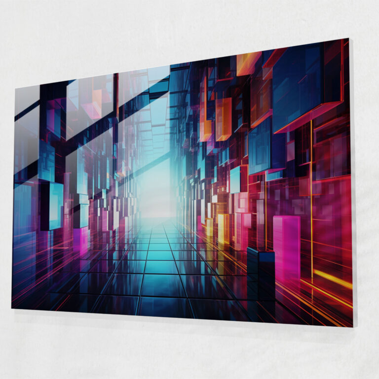 Futuristic Glass Wall Art Of World - Earth, Wall Decoration, Glass Wall Art, Modern Art