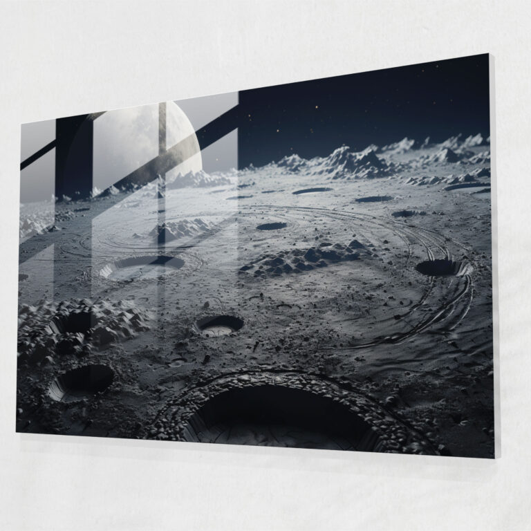 Moon Glass Wall Art - Earth, Glass Art, Modern Art, Glass Print