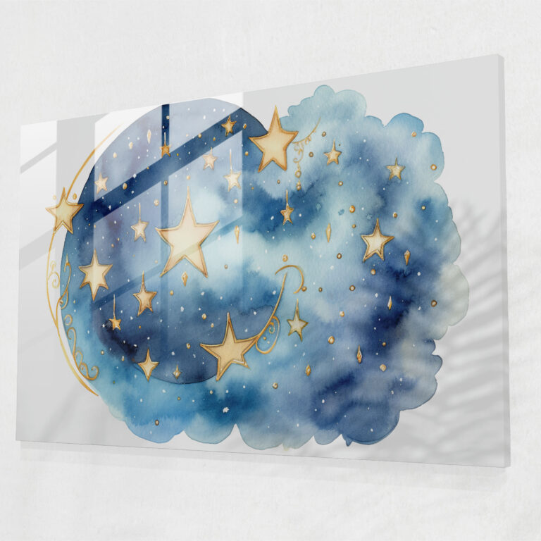 Twinkling Stars Glass Print - Earth, Modern Art, Glass Print, Twinkling Stars