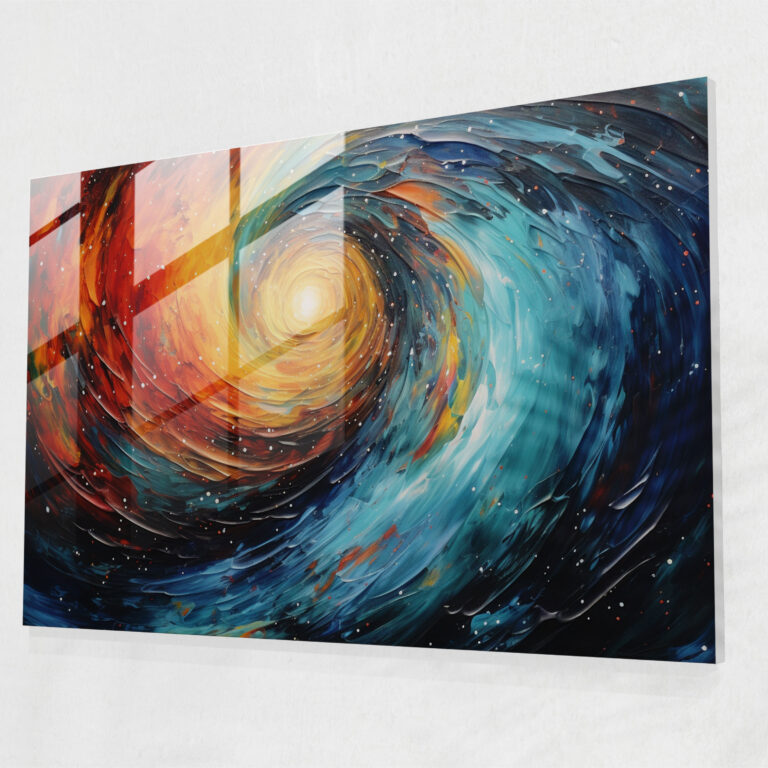 Galaxy Glass Print - Earth, Wall Decoration, Galaxy, Cosmos