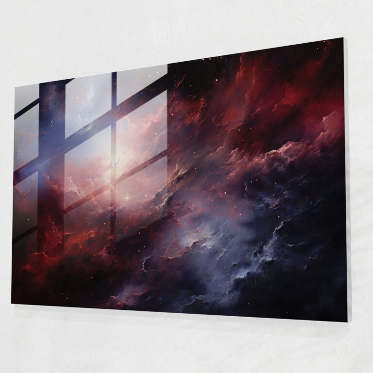 Ethereal Nebula Glass Print - Earth, Galaxy, Nebula, Glass Wall Art