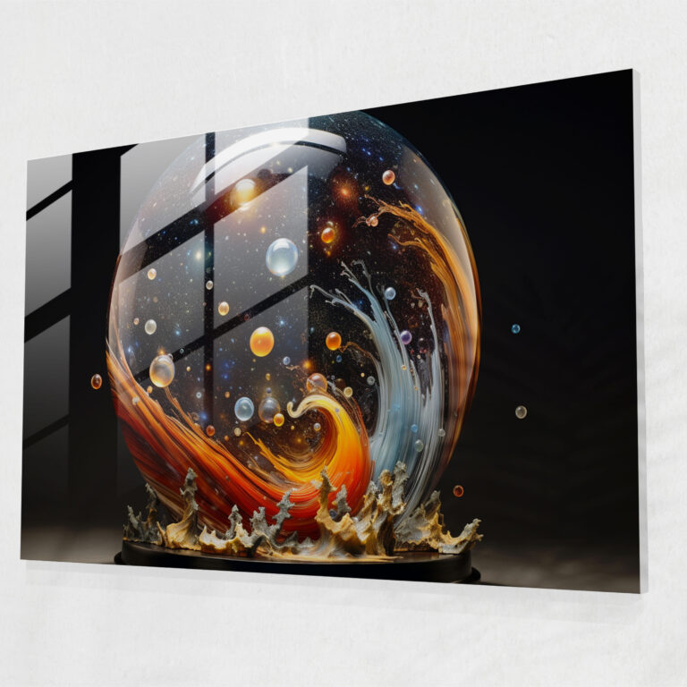 Celestial Galaxy Glass Wall Art - Earth, Wall Decoration, Nebulae, Galaxy