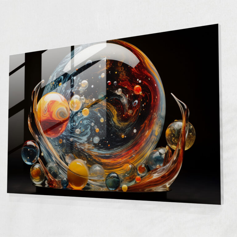 Interstellar Galaxy Glass Print - Earth, Celestial Bodies, Home Decoration, Glass Print
