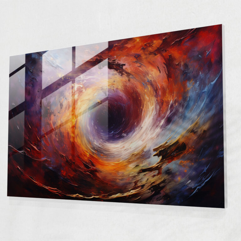 Galaxy Glass Print - Earth, Bold Brushstrokes, Modern Art, Galaxy