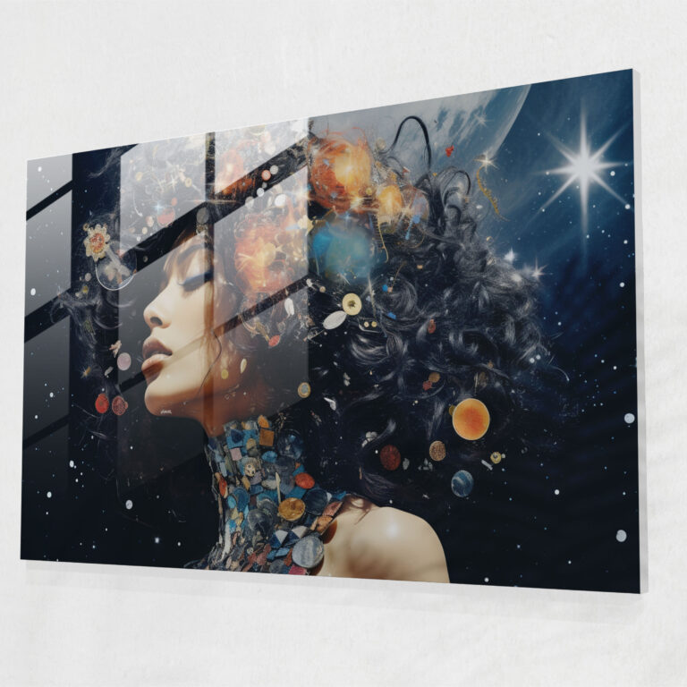 Galaxy Glass Wall Art - Earth, Home Decoration, Modern Art, Galaxy