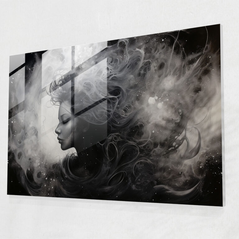 Galaxy Glass Art - Earth, Wall Decoration, Charcoal Drawing, Galaxy