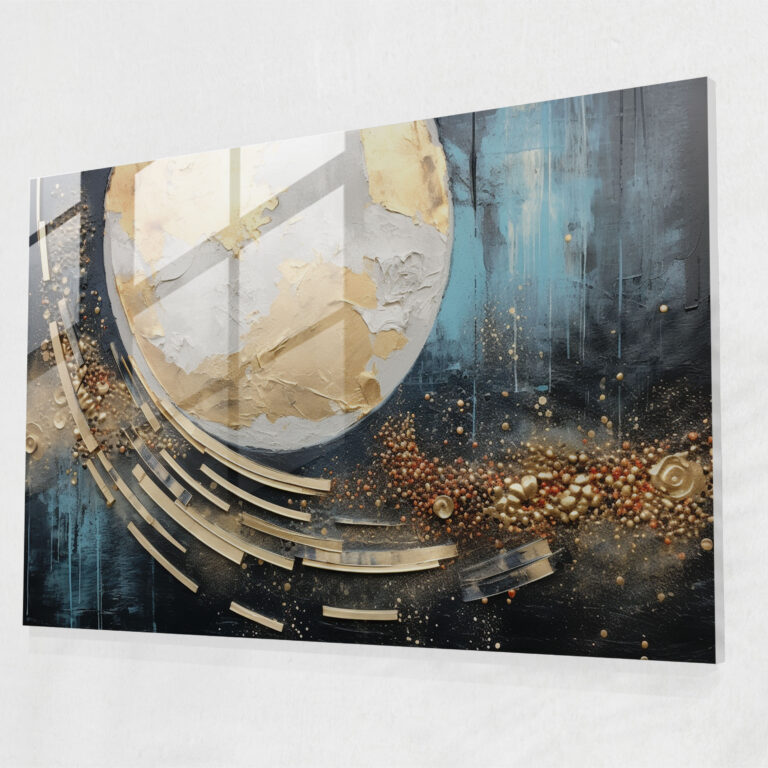 Galaxy Glass Print - Earth, Glass Print, Mixed Media Artwork, Galaxy