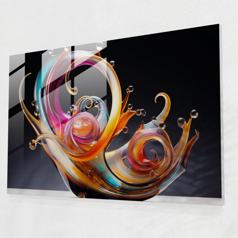 Galaxy Glass Art - Earth, Home Decoration, Three-Dimensional, Sculptural Glass Art