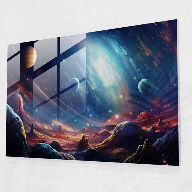 Cosmic Jupiter Glass Print - Earth, Modern Art, Glass Art, Cosmic Journey