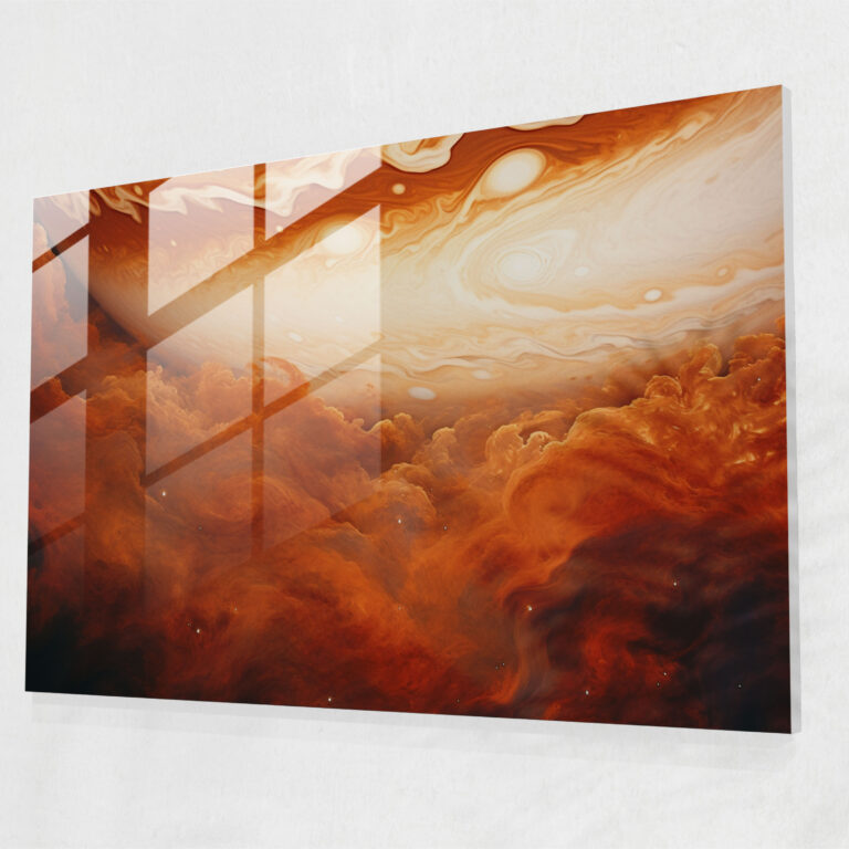 Jupiter Glass Wall Art - Earth, Swirling Clouds, Glass Print, Cosmic