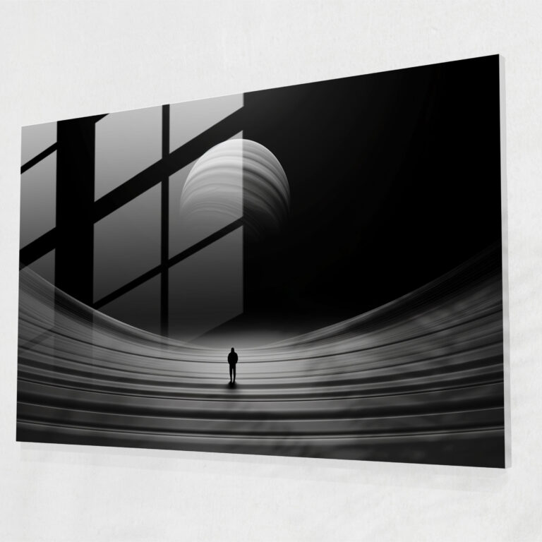 Minimalist Glass Print Of Jupiter - Earth, Glass Wall Art, Home Decoration, Glass Art