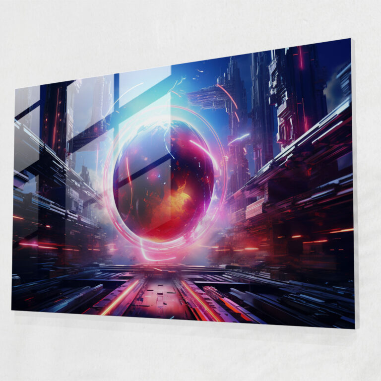 Futuristic Glass Print Of Jupiter - Earth, Wall Decoration, Glass Print, Futuristic