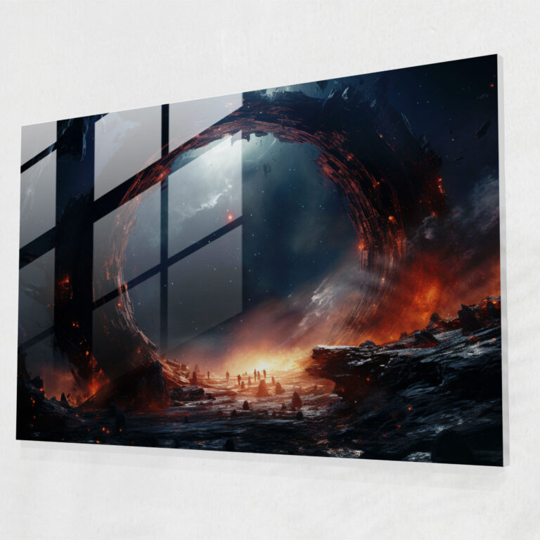 Futuristic Black Hole Glass Art - Earth, Sci-Fi, Illustration, Gateway