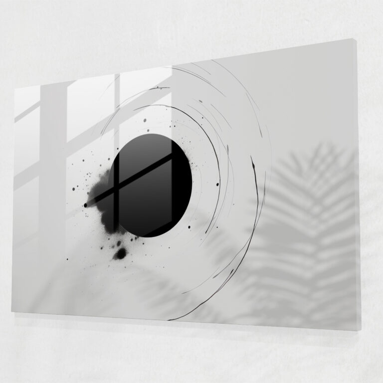 Minimalist Black Hole Glass Wall Art - Earth, Glass Wall Art, Black Hole, Glass Art