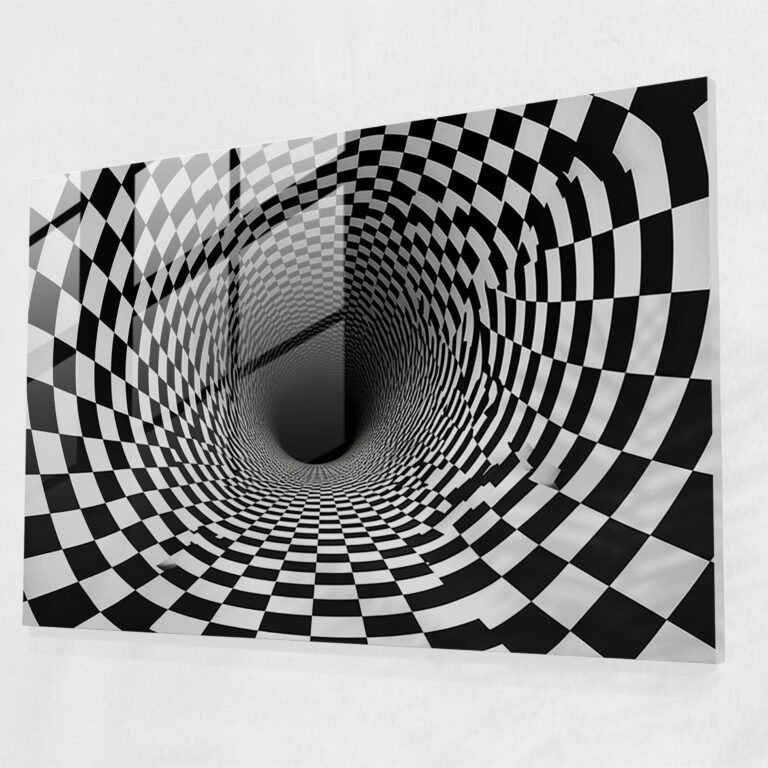 Optical Illusion Black Hole Glass Wall Art - Earth, Glass Wall Art, Glass Art, Home Decoration