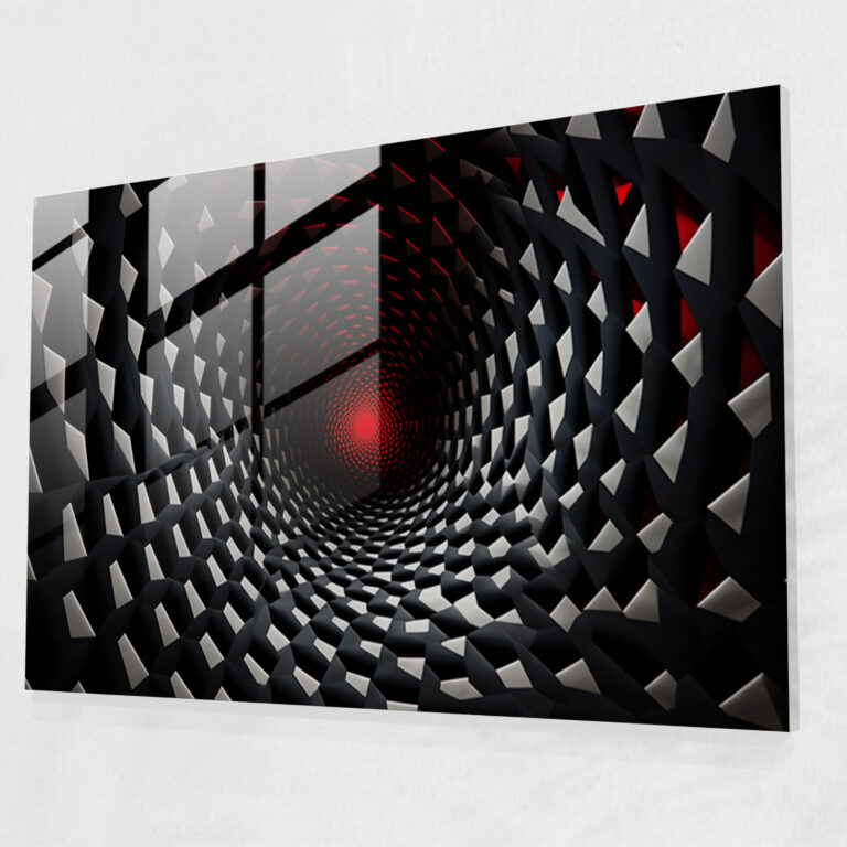 Geometric Black Hole Glass Print - Earth, Black Hole, Geometric Design, Bold