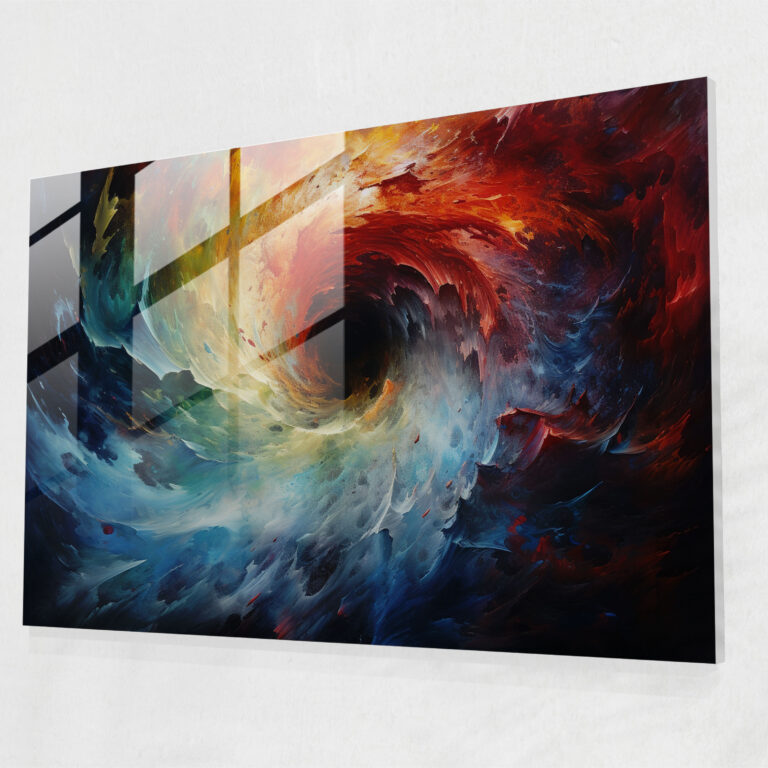 Black Hole Glass Print - Earth, Swirling Vortex, Hyperealistic, Glass Wall Art
