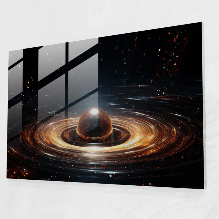 Cosmic Black Hole Glass Print - Earth, Glass Wall Art, Cosmic Elements, Glass Art