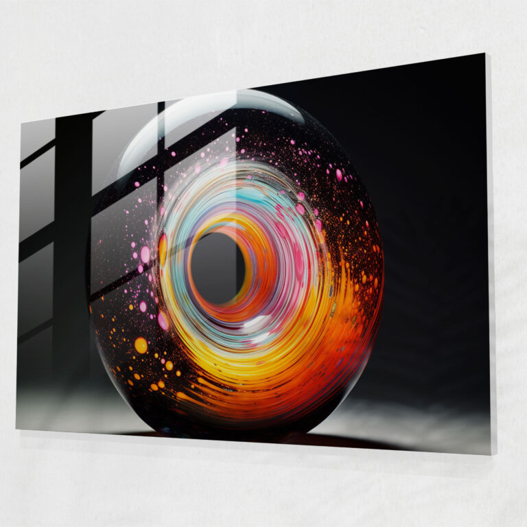 Retro Black Hole Glass Print - Earth, Vintage Twist, Retro-Themed, Glass Wall Art