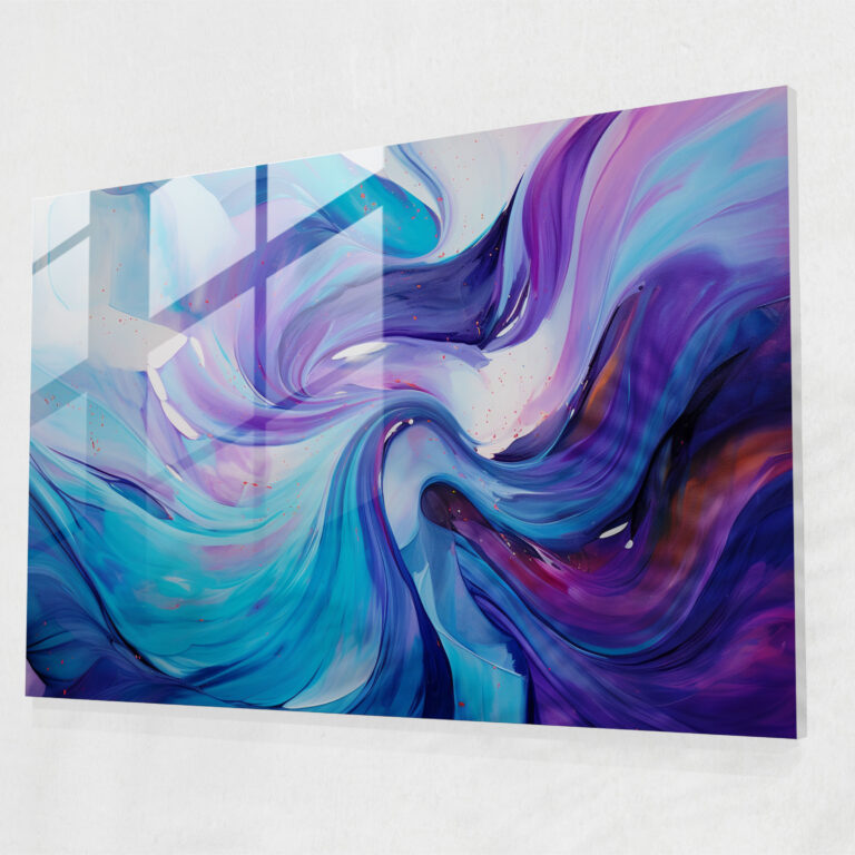 Planets Glass Print - Earth, Blue, Colorful, Abstract Painting