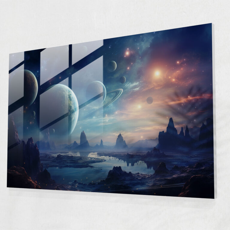 Planetary Alignment Glass Print - Earth, Breathtaking, Glass Art, Planets