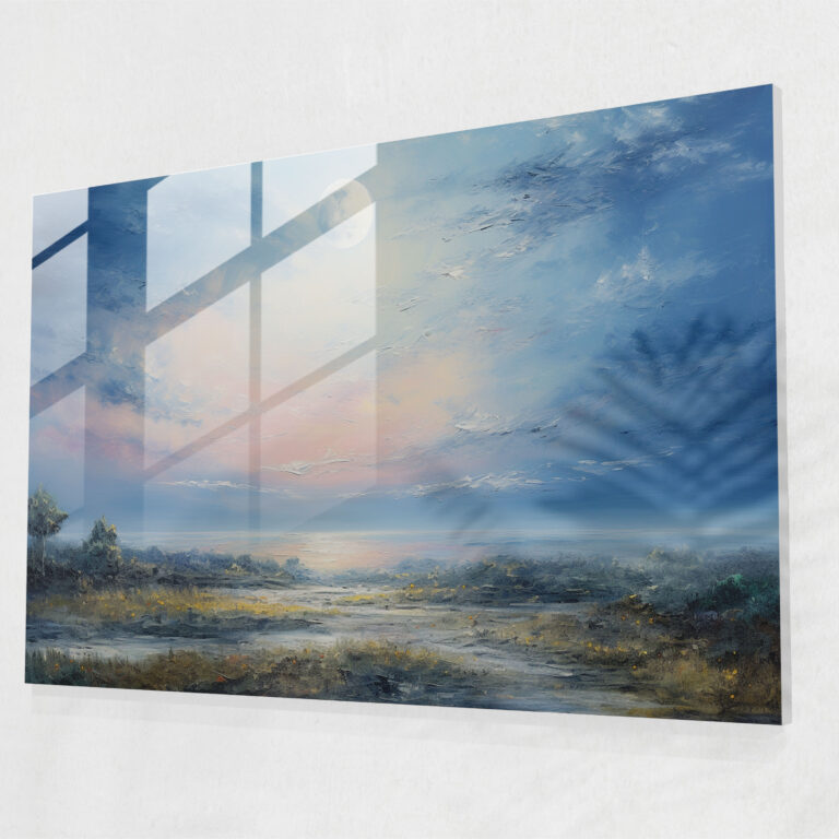 Serene Planets Glass Wall Decoration - Earth, Glass Wall Art, Glass Print, Modern Art