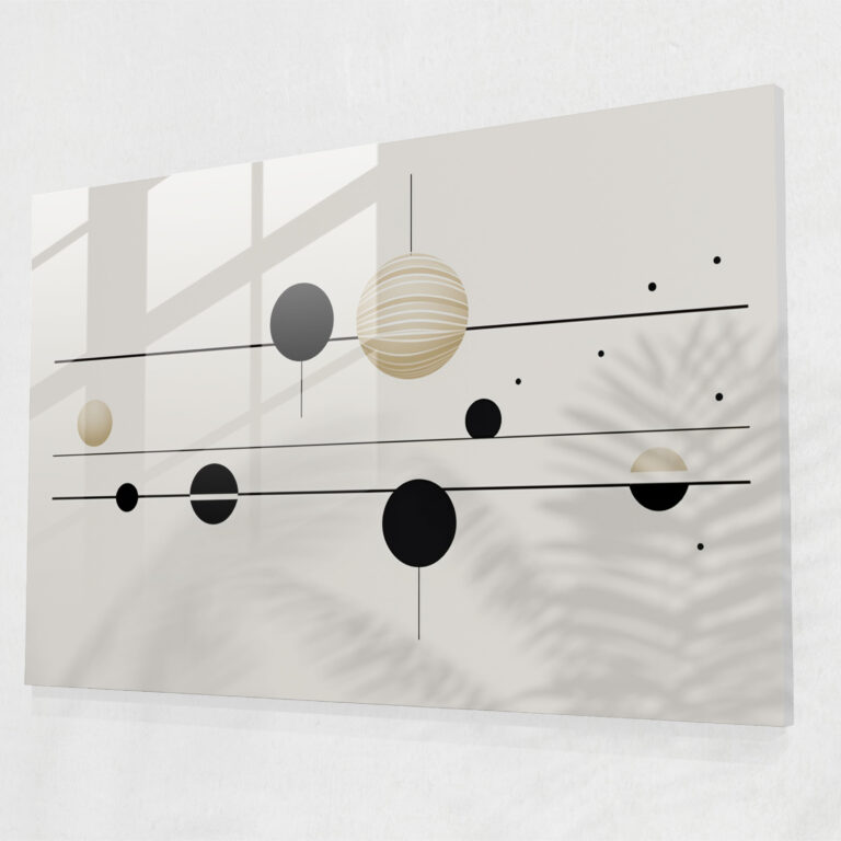 Minimalist Planets Glass Print - Earth, Wall Decoration, Glass Wall Art, White Background