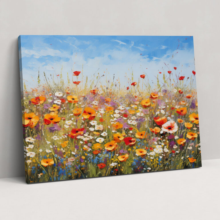 Earth Wall Art Decor - Earth, Blooming Wildflowers, Earth, Home Decoration
