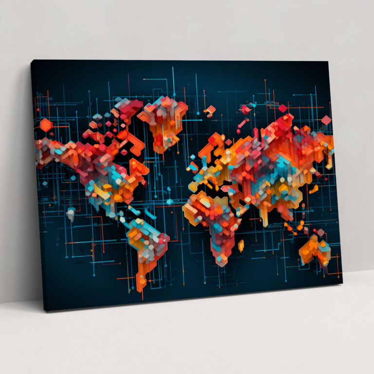 World Wall Decoration - Earth, World Map, Canvas Wall Art, Home Decoration