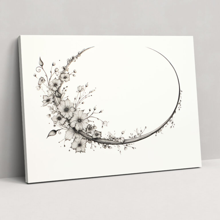 Botanical Moon Canvas Print - Earth, Canvas Wall Art, Moon, Wall Art