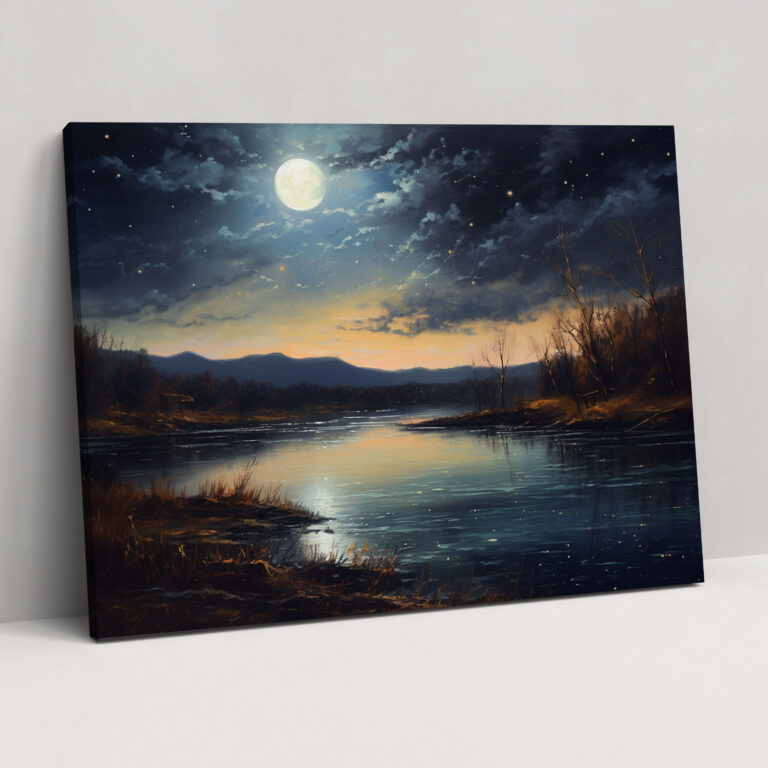 Moonlit Night Canvas Print - Earth, Canvas Print, Moon, Full Moon