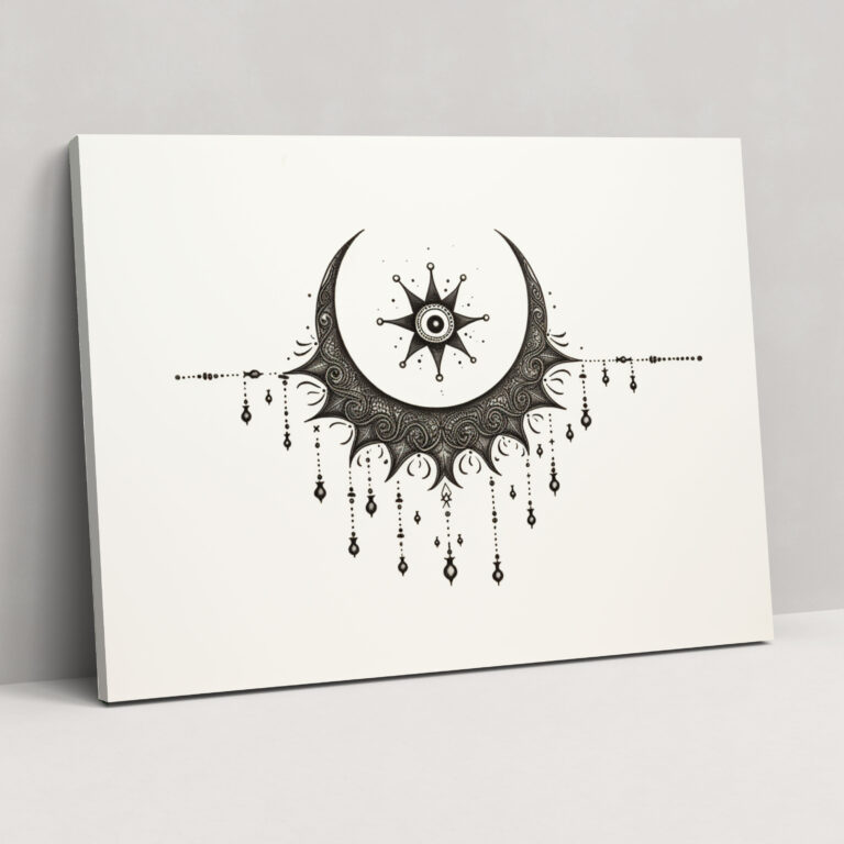 Moon Mandala Wall Art - Earth, Wall Art, Moon Mandala, Home Decoration