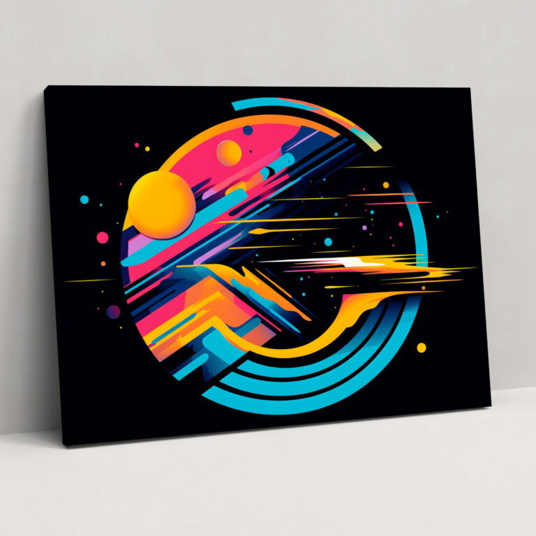 Pop Art Moon Canvas Print - Earth, Pop Art, Bold Lines, Wall Art