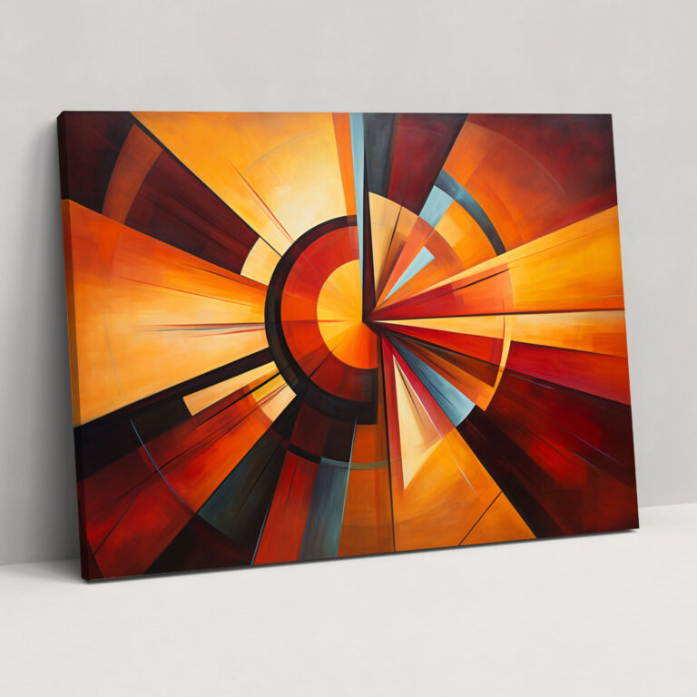 Abstract Sun Rays Wall Art - Earth, Warm Colors, Geometric Shapes, Abstract Sun Rays