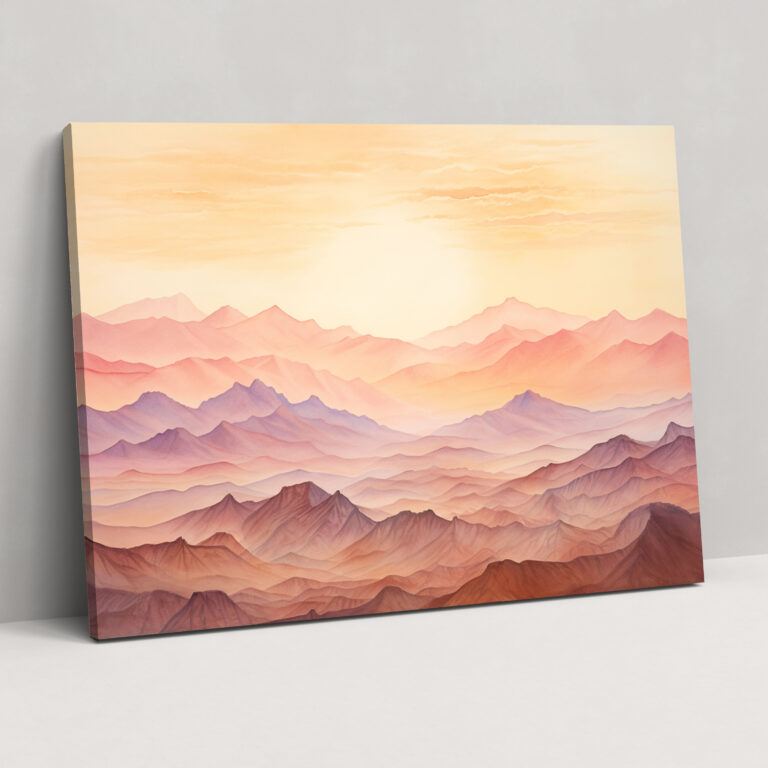 Mountain Sunset Canvas Print - Earth, Canvas Wall Art, Wall Decoration, Home Decoration