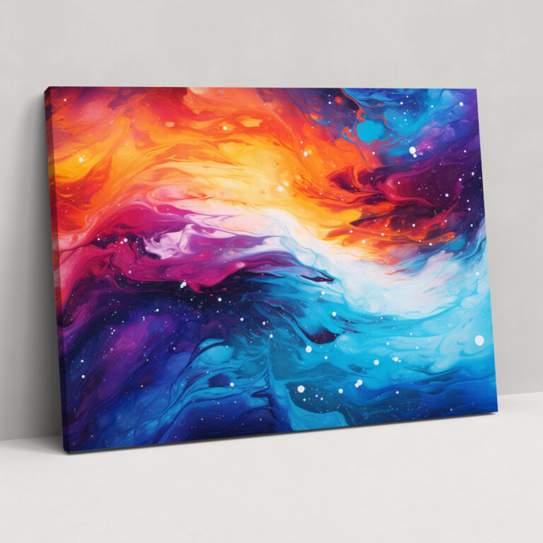 Galaxy Abstract Canvas Print - Earth, Wall Art, Abstract Painting, Canvas Print