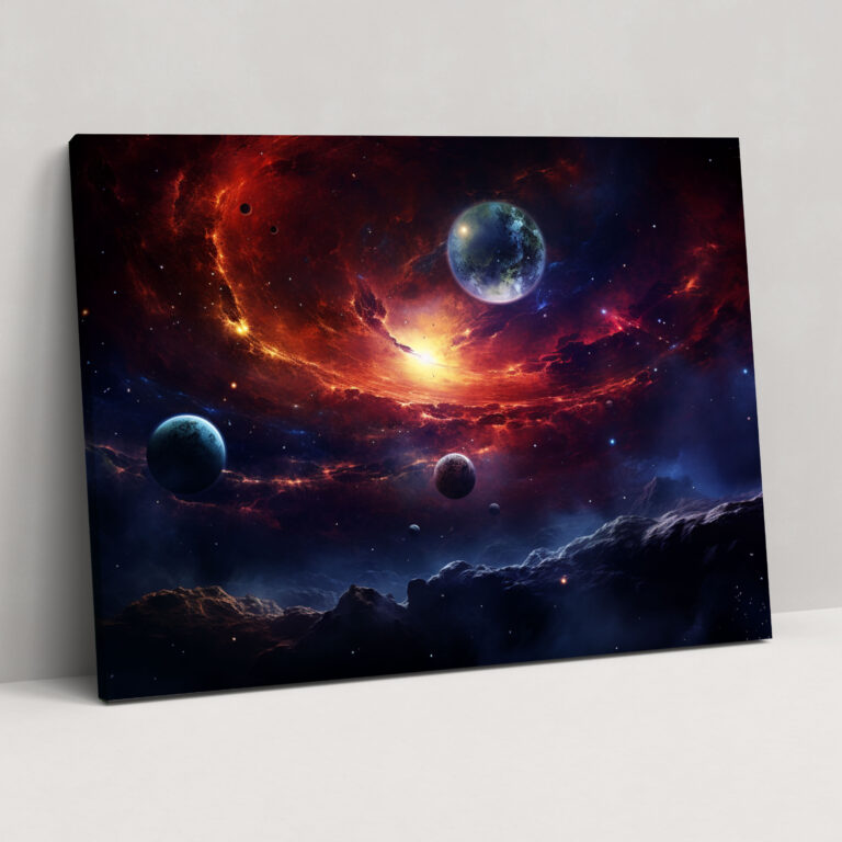 Galaxy Digital Art Print - Earth, Digital Art, Home Decoration, Vibrant Colors