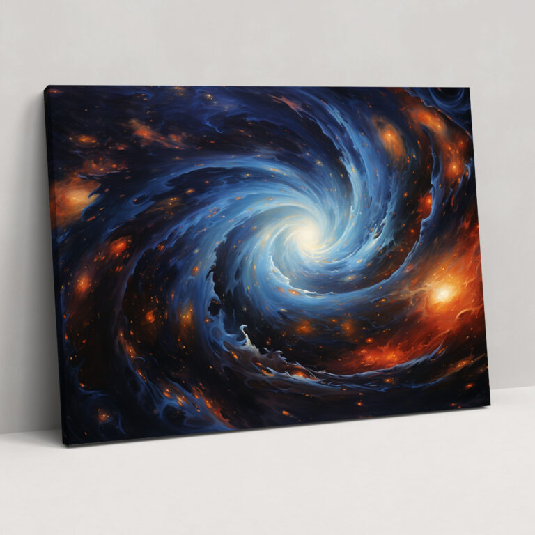Cosmic Galaxy Oil Painting - Earth, Cosmic Scene, Wall Decoration, Swirling Galaxies