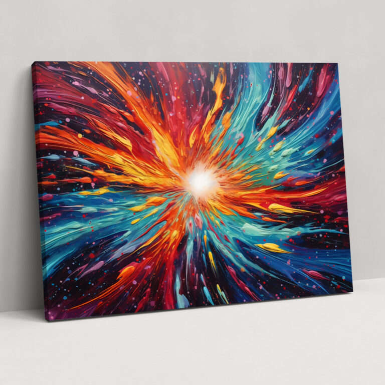 Energetic Galaxy Acrylic Print - Earth, Dynamic Brushstrokes, Wall Decoration, Galaxy
