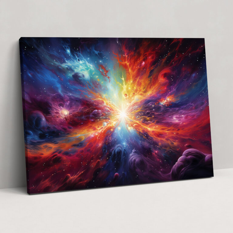 Cosmic Galaxy Explosion Canvas Print - Earth, Wall Art, Canvas, Wall Decoration