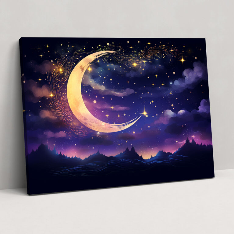 Night Sky Galaxy Canvas Print - Earth, Night Sky Galaxy Illustration, Galaxy, Wall Art