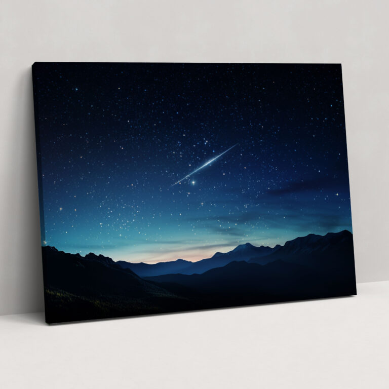 Shooting Star Galaxy Canvas Print - Earth, Wall Art, Home Decoration, Shooting Star