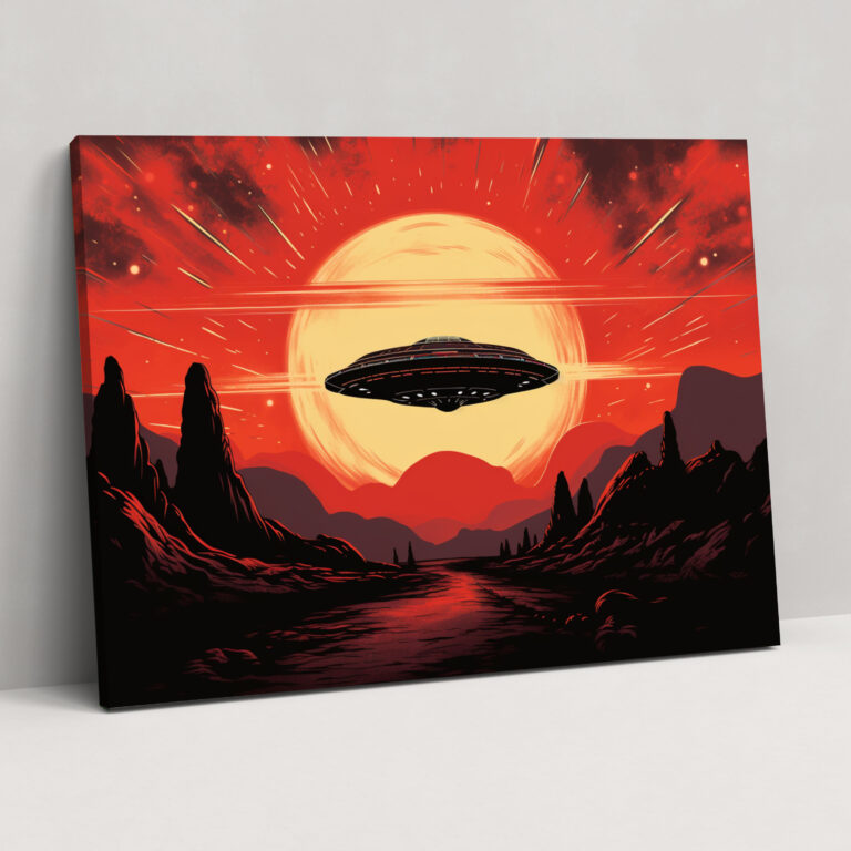 Vintage Mars Wall Art - Earth, Home Decoration, Retro Illustration, Vintage Spaceship