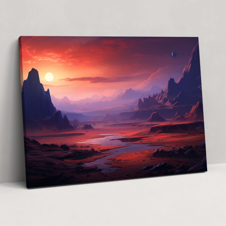 Mars Landscape Canvas Print - Earth, Wall Art, Wall Decoration, Home Decoration