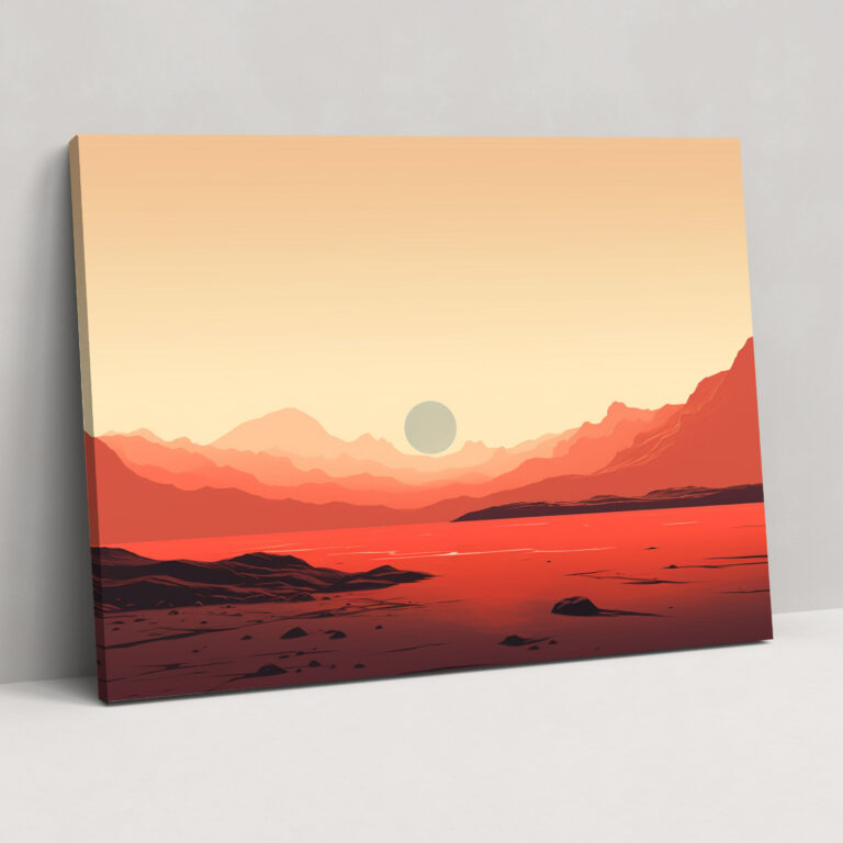 Minimalist Mars Wall Art - Earth, Minimalist Artwork, Wall Decoration, Mars