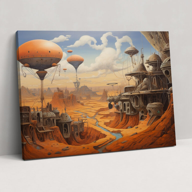 Surreal Mars Canvas Print - Earth, Martian Surface, Mars, Home Decoration